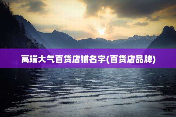 高端大气百货店铺名字(百货店品牌)