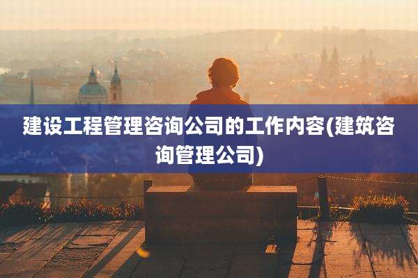 建设工程管理咨询公司的工作内容(建筑咨询管理公司)