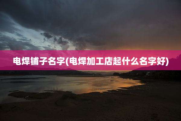 电焊铺子名字(电焊加工店起什么名字好)