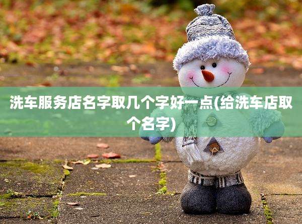 洗车服务店名字取几个字好一点(给洗车店取个名字)