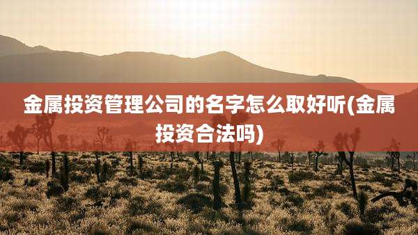 金属投资管理公司的名字怎么取好听(金属投资合法吗)