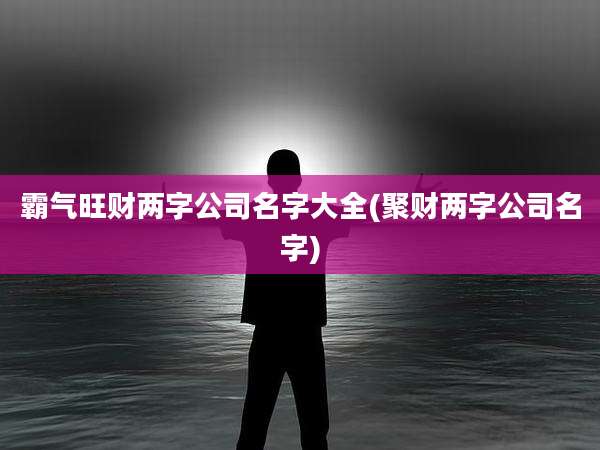 霸气旺财两字公司名字大全(聚财两字公司名字)