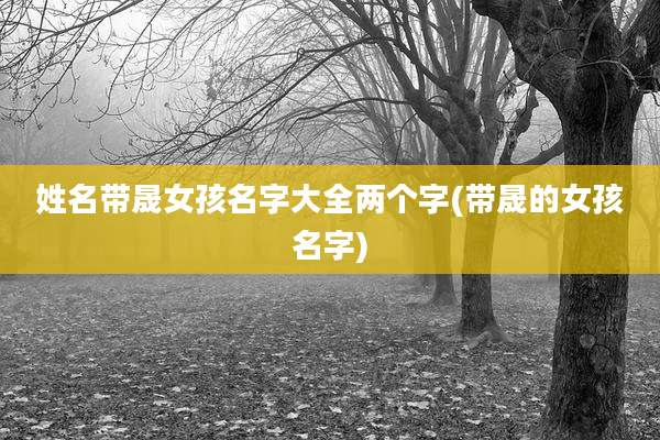 姓名带晟女孩名字大全两个字(带晟的女孩名字)