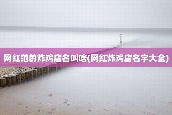 网红范的炸鸡店名叫啥(网红炸鸡店名字大全)