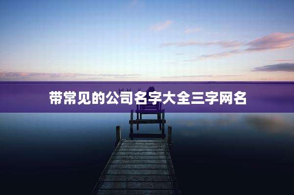 带常见的公司名字大全三字网名