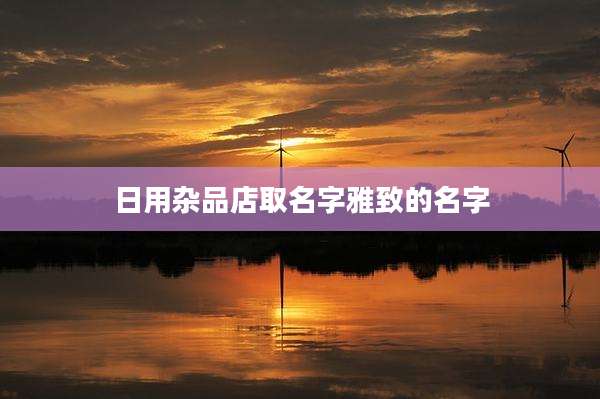 日用杂品店取名字雅致的名字