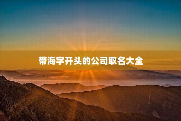 带海字开头的公司取名大全