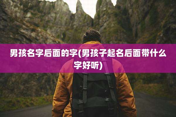 男孩名字后面的字(男孩子起名后面带什么字好听)