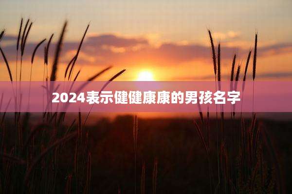 2024表示健健康康的男孩名字