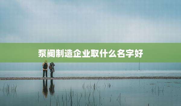 泵阀制造企业取什么名字好