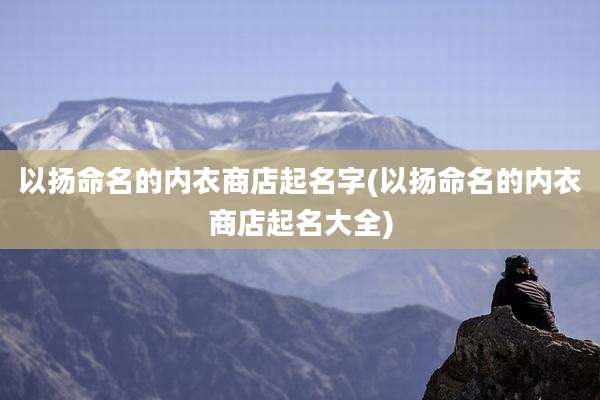 以扬命名的内衣商店起名字(以扬命名的内衣商店起名大全)
