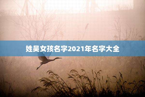姓吴女孩名字2021年名字大全