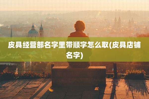 皮具经营部名字里带顺字怎么取(皮具店铺名字)