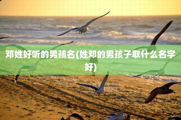 邓姓好听的男孩名(姓邓的男孩子取什么名字好)