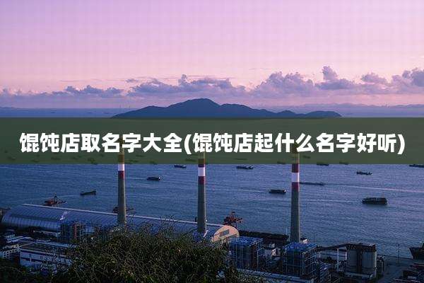 馄饨店取名字大全(馄饨店起什么名字好听)