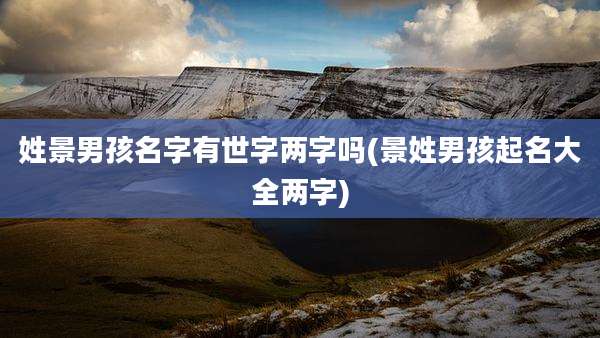 姓景男孩名字有世字两字吗(景姓男孩起名大全两字)