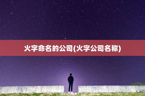 火字命名的公司(火字公司名称)