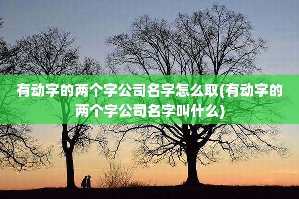 有动字的两个字公司名字怎么取(有动字的两个字公司名字叫什么)
