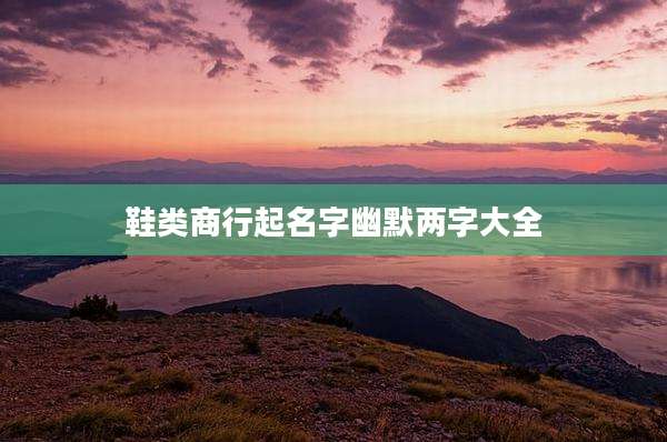 鞋类商行起名字幽默两字大全
