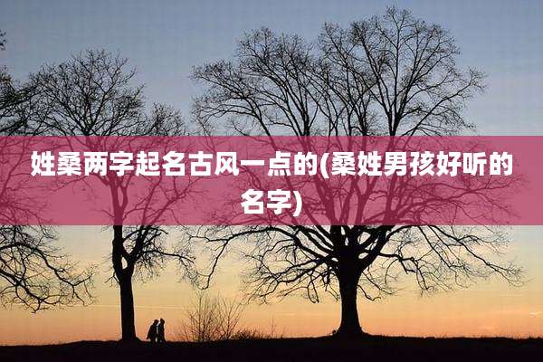 姓桑两字起名古风一点的(桑姓男孩好听的名字)