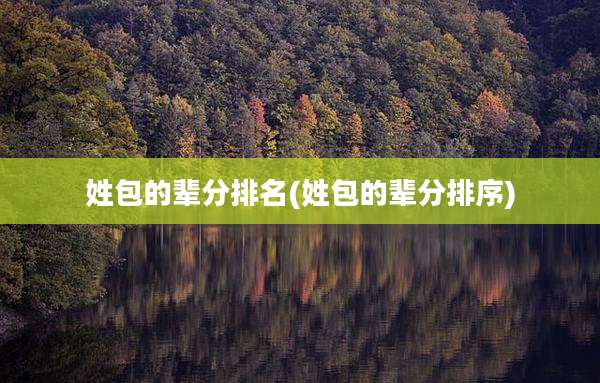 姓包的辈分排名(姓包的辈分排序)