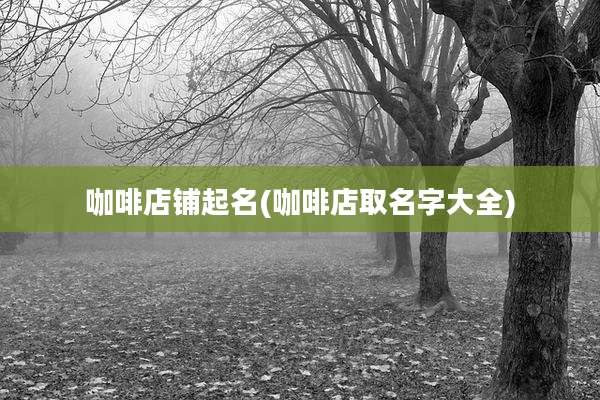 咖啡店铺起名(咖啡店取名字大全)