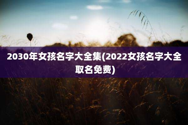 2030年女孩名字大全集(2022女孩名字大全 取名免费)