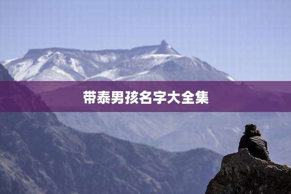 带泰男孩名字大全集