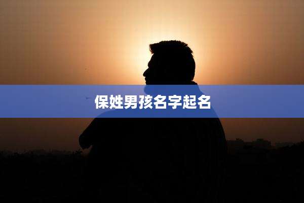 保姓男孩名字起名