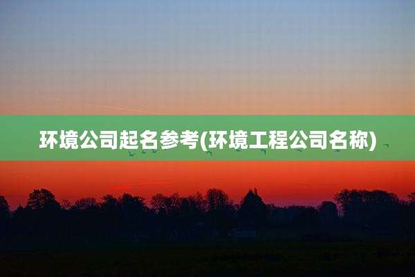 环境公司起名参考(环境工程公司名称)