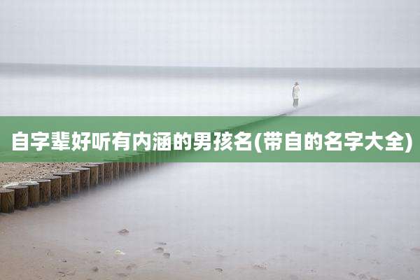 自字辈好听有内涵的男孩名(带自的名字大全)
