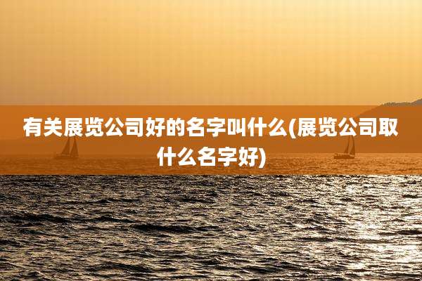 有关展览公司好的名字叫什么(展览公司取什么名字好)