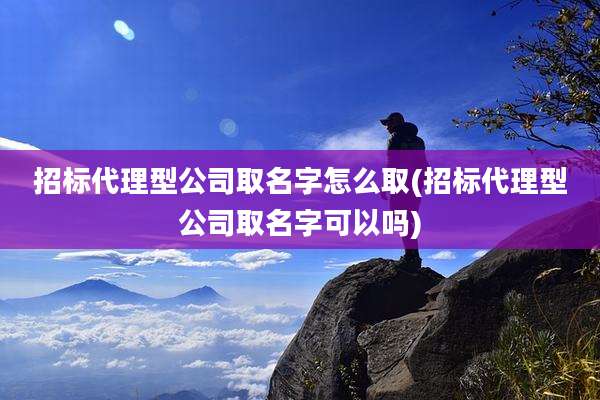 招标代理型公司取名字怎么取(招标代理型公司取名字可以吗)
