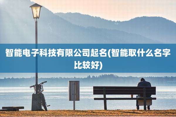 智能电子科技有限公司起名(智能取什么名字比较好)