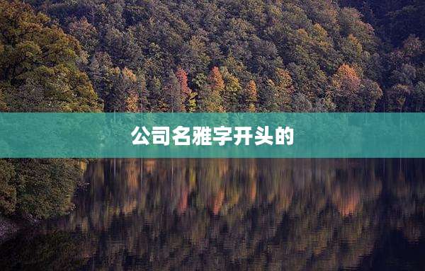 公司名雅字开头的