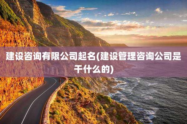 建设咨询有限公司起名(建设管理咨询公司是干什么的)