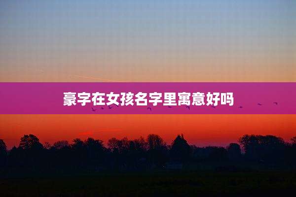 豪字在女孩名字里寓意好吗