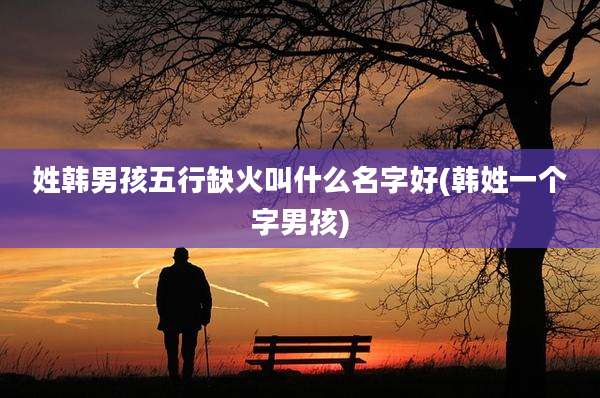 姓韩男孩五行缺火叫什么名字好(韩姓一个字男孩)