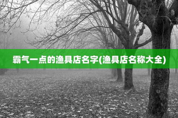 霸气一点的渔具店名字(渔具店名称大全)
