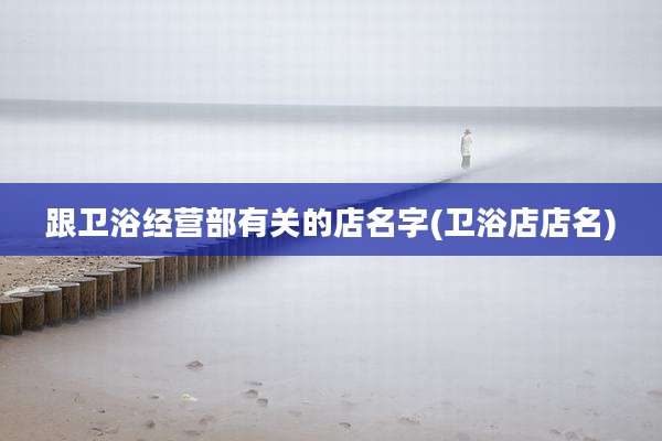 跟卫浴经营部有关的店名字(卫浴店店名)