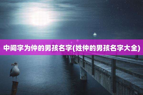 中间字为仲的男孩名字(姓仲的男孩名字大全)