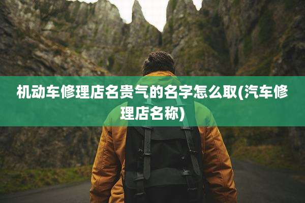 机动车修理店名贵气的名字怎么取(汽车修理店名称)