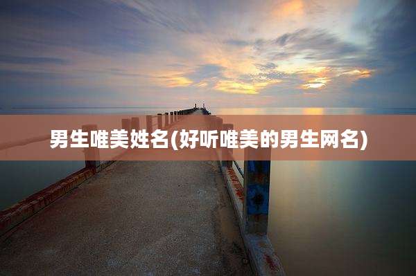 男生唯美姓名(好听唯美的男生网名)
