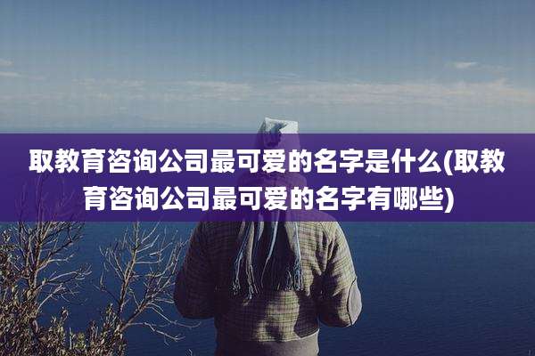 取教育咨询公司最可爱的名字是什么(取教育咨询公司最可爱的名字有哪些)