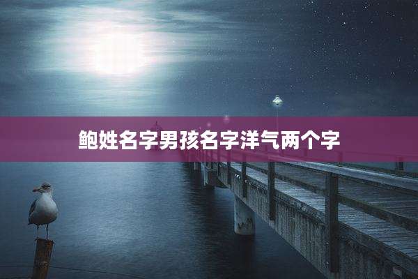 鲍姓名字男孩名字洋气两个字