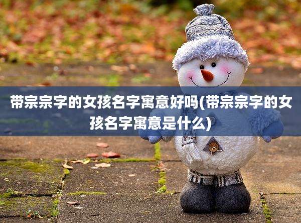 带宗宗字的女孩名字寓意好吗(带宗宗字的女孩名字寓意是什么)