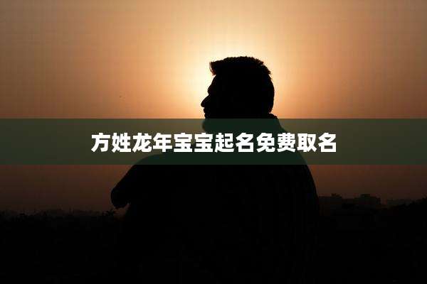 方姓龙年宝宝起名免费取名