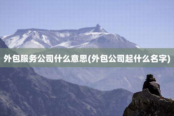 外包服务公司什么意思(外包公司起什么名字)