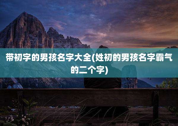 带初字的男孩名字大全(姓初的男孩名字霸气的二个字)