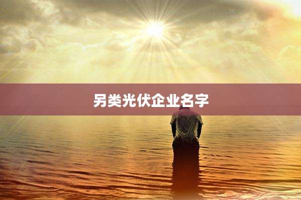 另类光伏企业名字